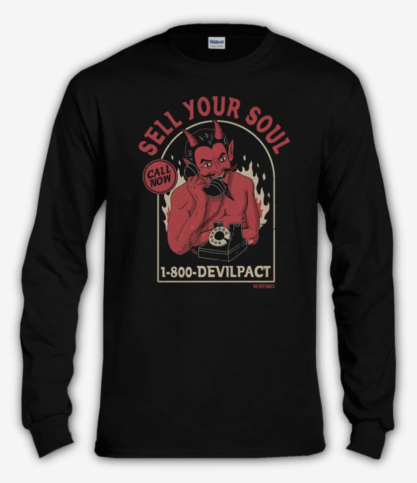 Polera manga larga Negro de Vende tu Alma