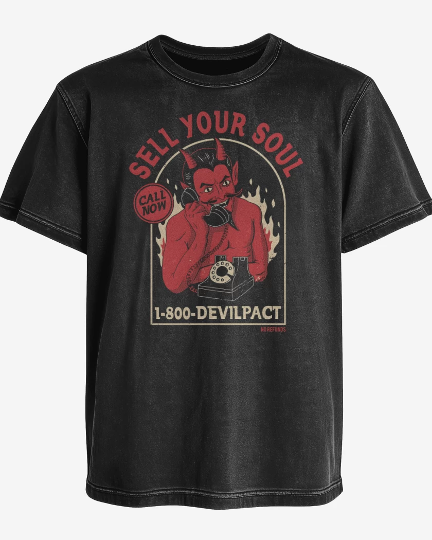 Polera desgastada Negro de Vende tu Alma