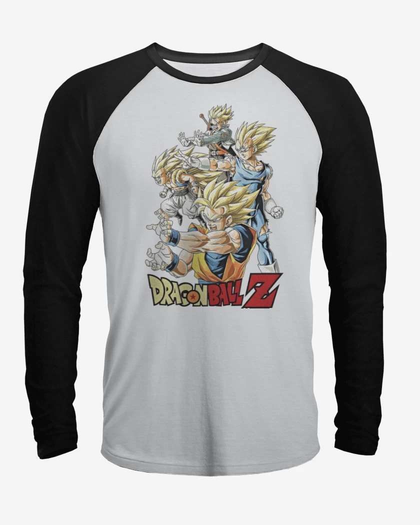 Polera Raglan Blanco / Negro de SaiyanZ