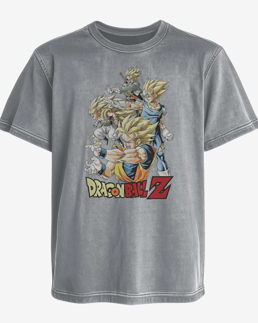 Polera desgastada Gris Melange de SaiyanZ