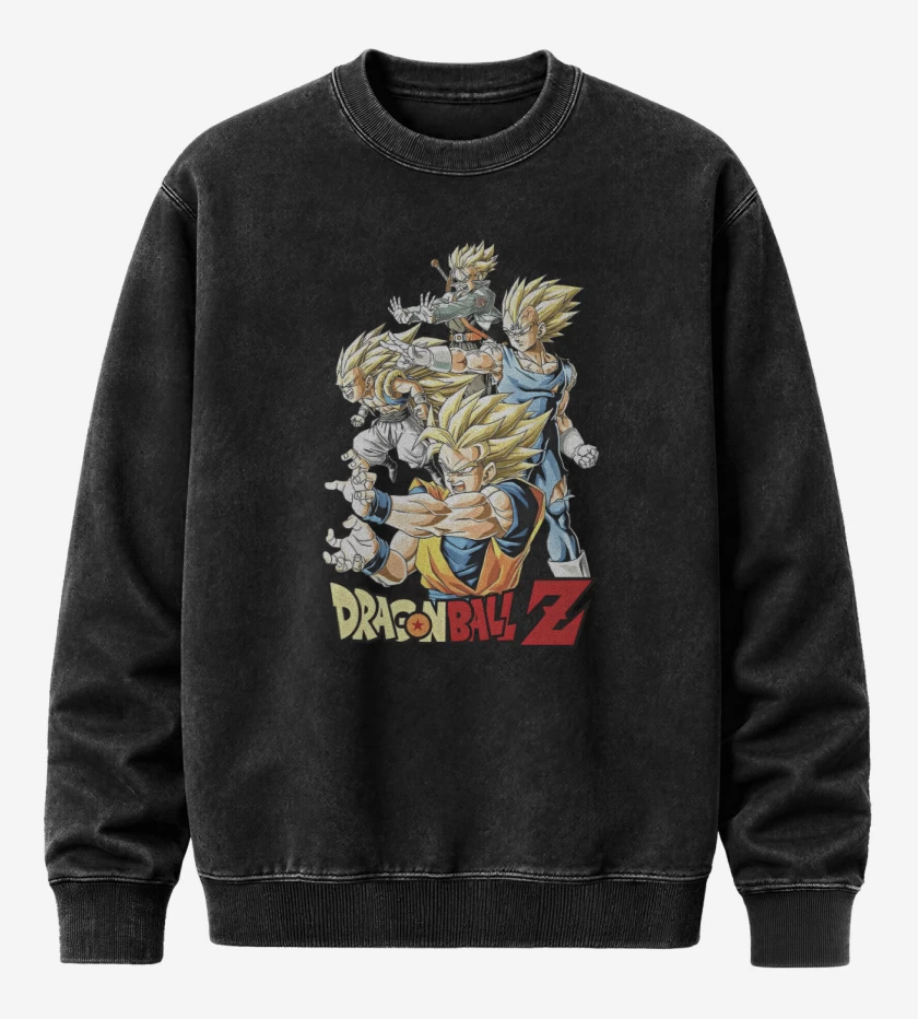 Poleron Polo Acid Wash Negro de SaiyanZ