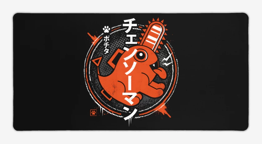 Mouse pad Gamer Negro de Demonio Motosierra