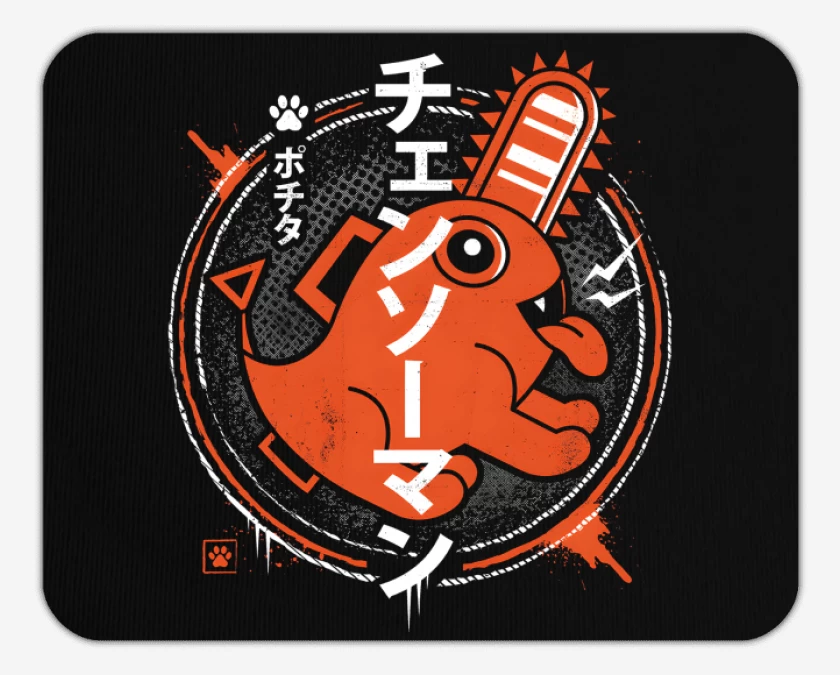 Mousepad Negro de Demonio Motosierra