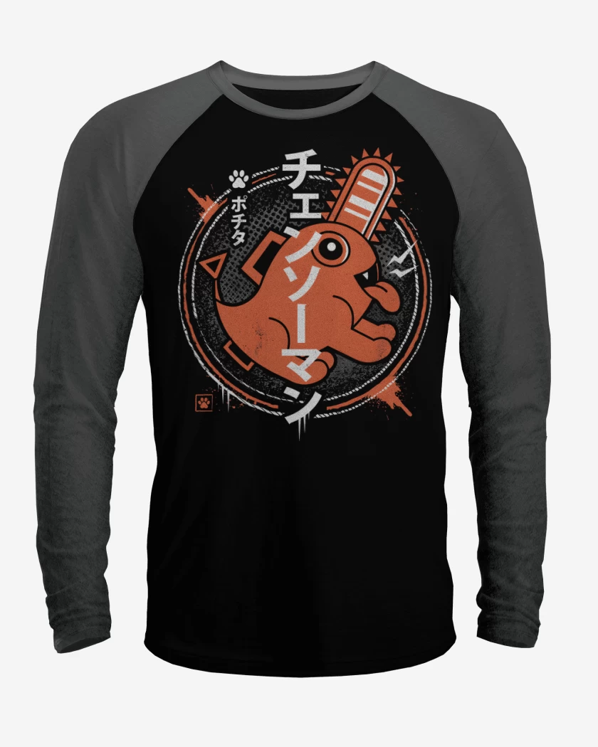 Polera Raglan Demonio Motosierra