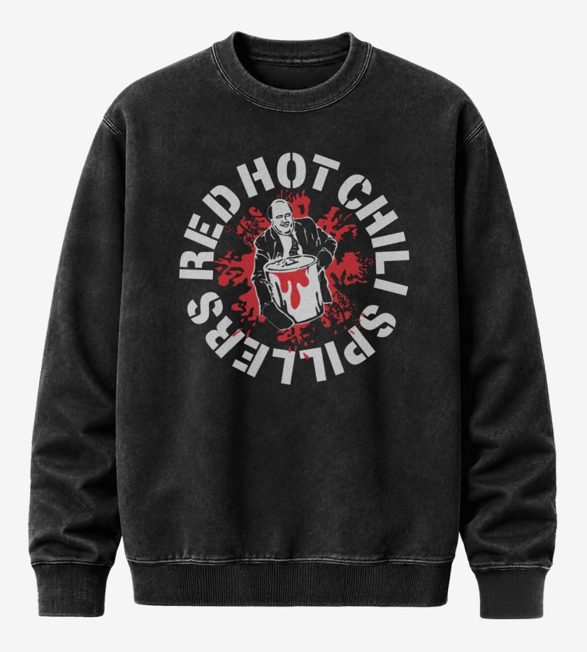 Poleron Polo Acid Wash Negro de Red Hot Chili Kevin