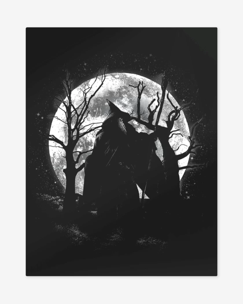 Print metalico Negro de Moonlight Wizard