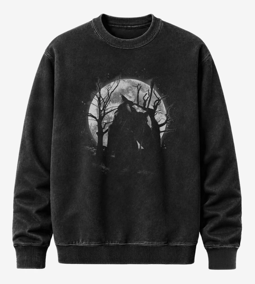 Poleron Polo Acid Wash Negro de Moonlight Wizard