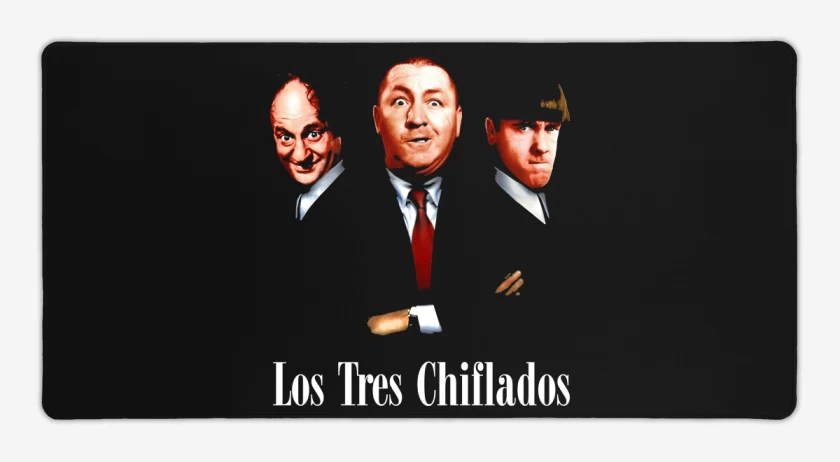 Mouse pad Gamer Negro de Los Tres Chiflados