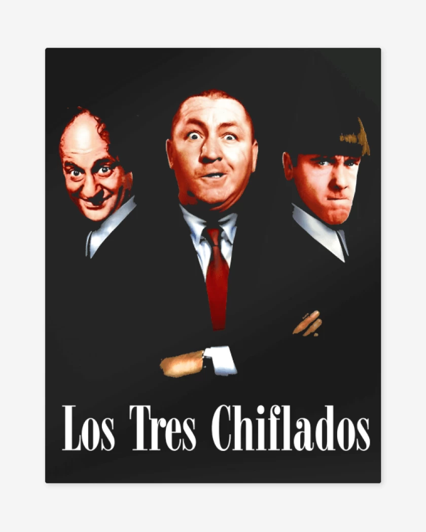 Print metalico Negro de Los Tres Chiflados