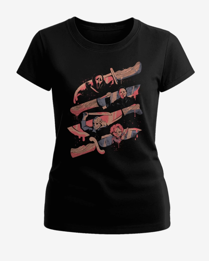 Polera de Mujer Negro de Cuchillos Famosos