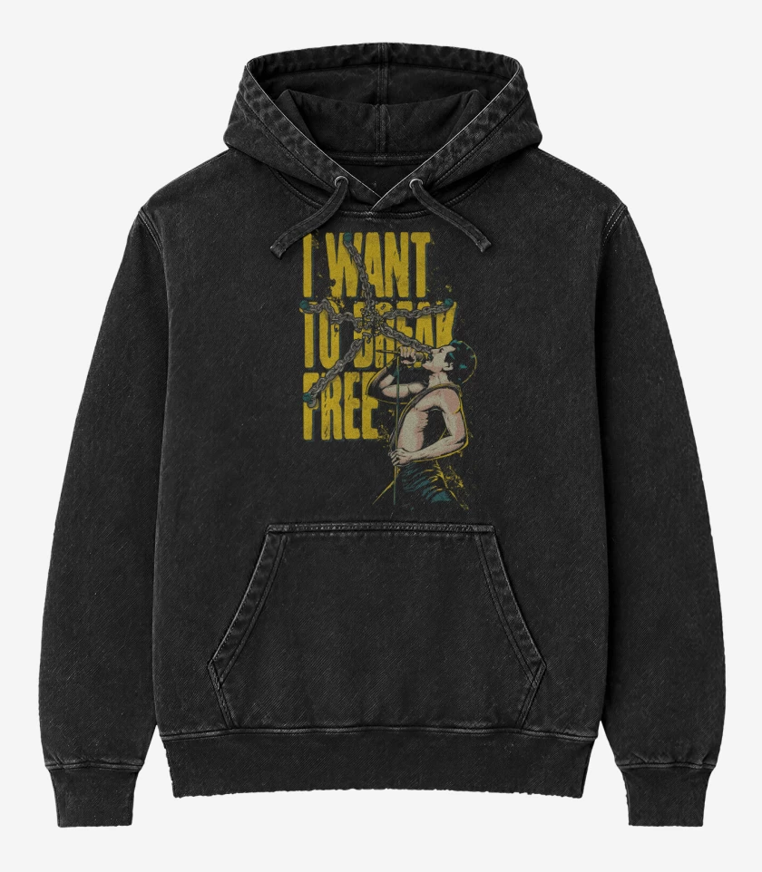 Poleron Canguro Acid Wash Negro de I Want To Break Free
