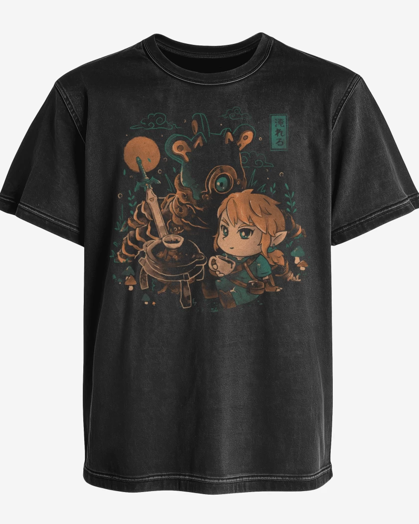 Polera desgastada Negro de Link Cocinero