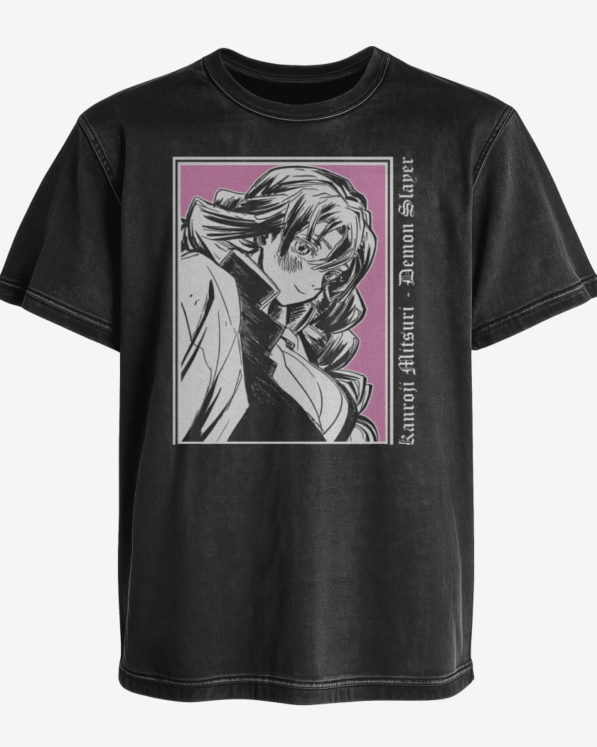 Polera desgastada Negro de Kanroji