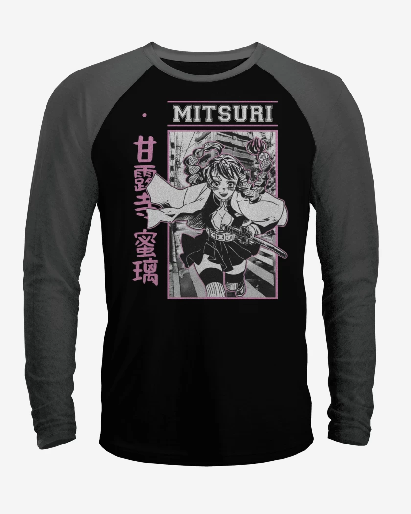 Polera Raglan Negro / Negro Heather de Mitsuri