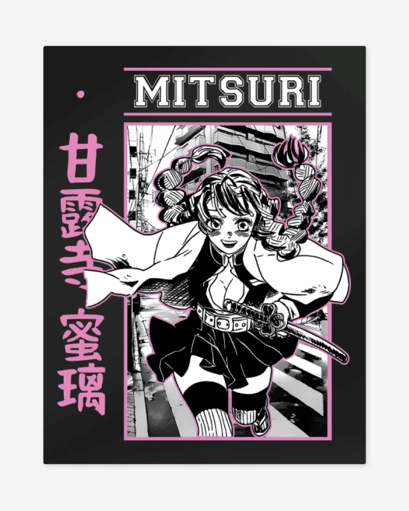Print metalico Negro de Mitsuri