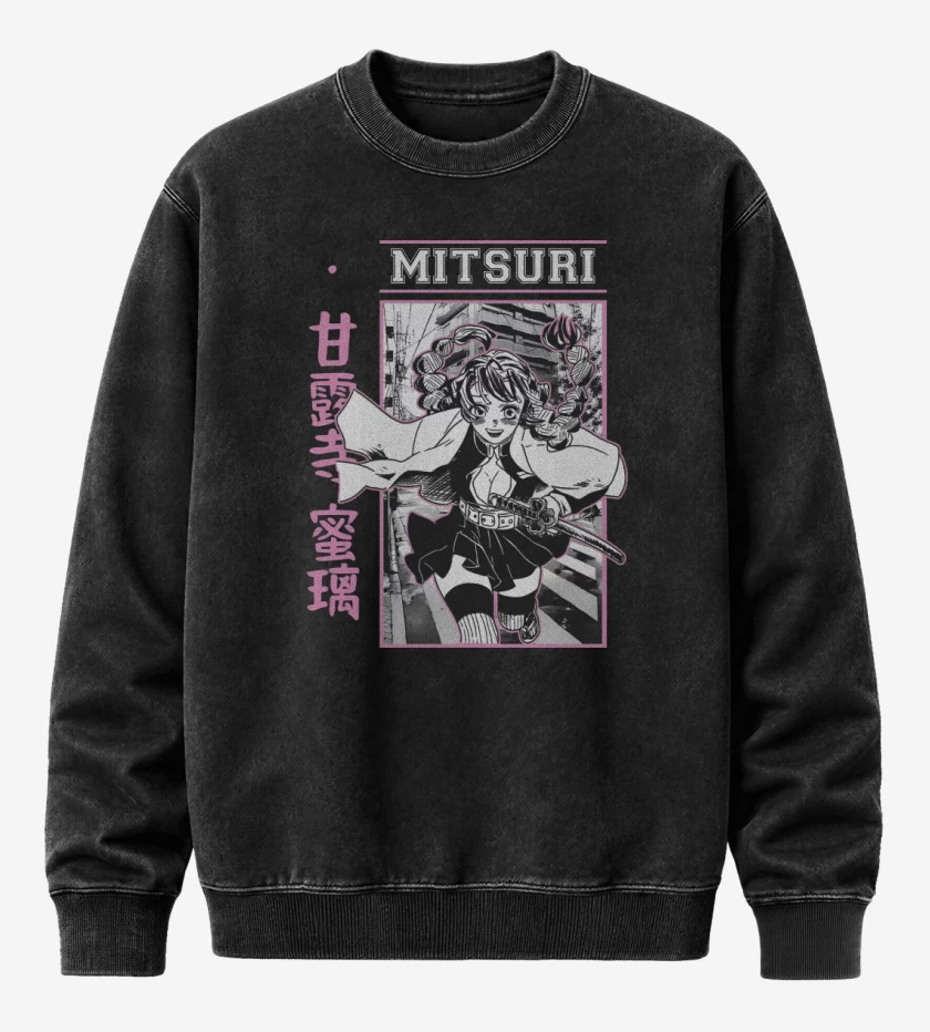 Poleron Polo Acid Wash Negro de Mitsuri
