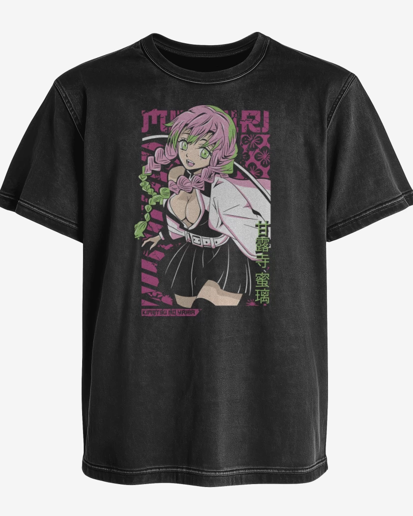 Polera desgastada Negro de Pilar del Amor