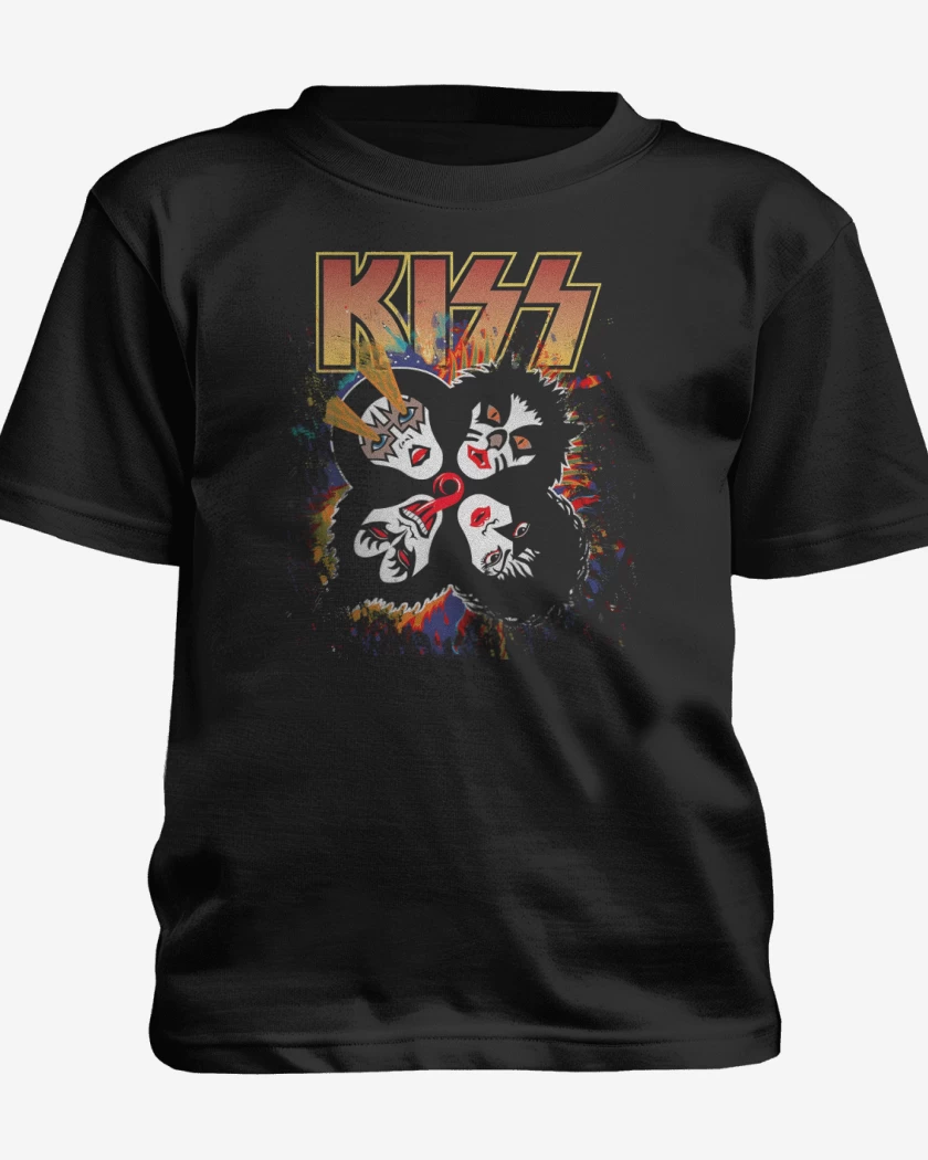 Polera de niño Negro de Rock and Roll Over
