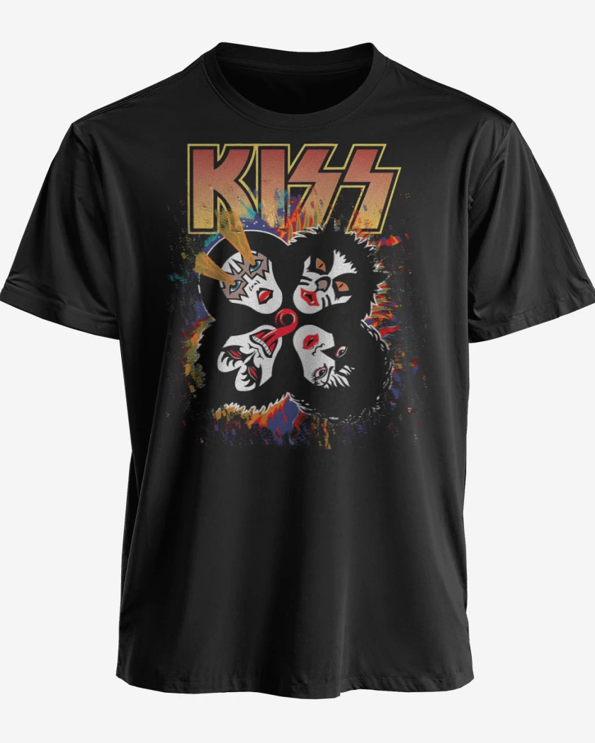 Polera premium Negro de Rock and Roll Over