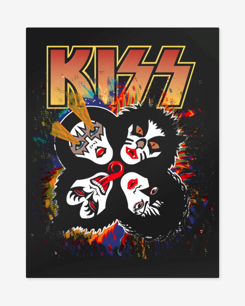 Print metalico Negro de Rock and Roll Over