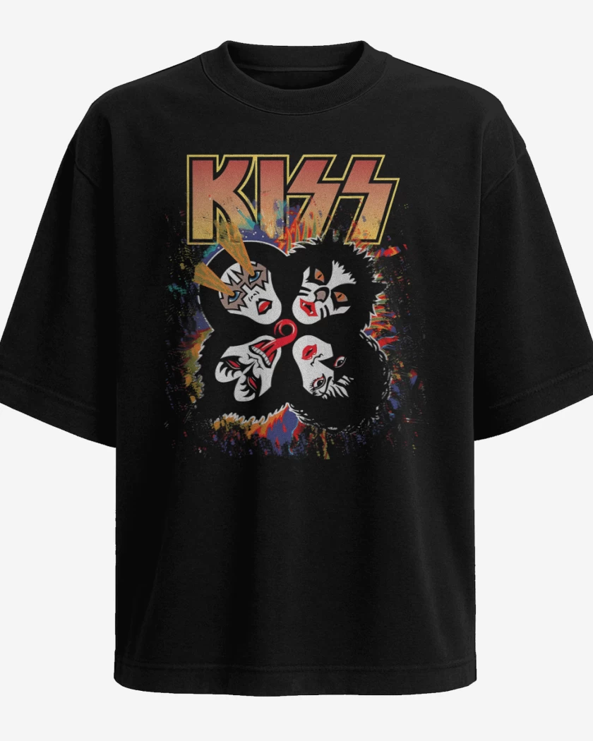 Polera Oversize Rock and Roll Over