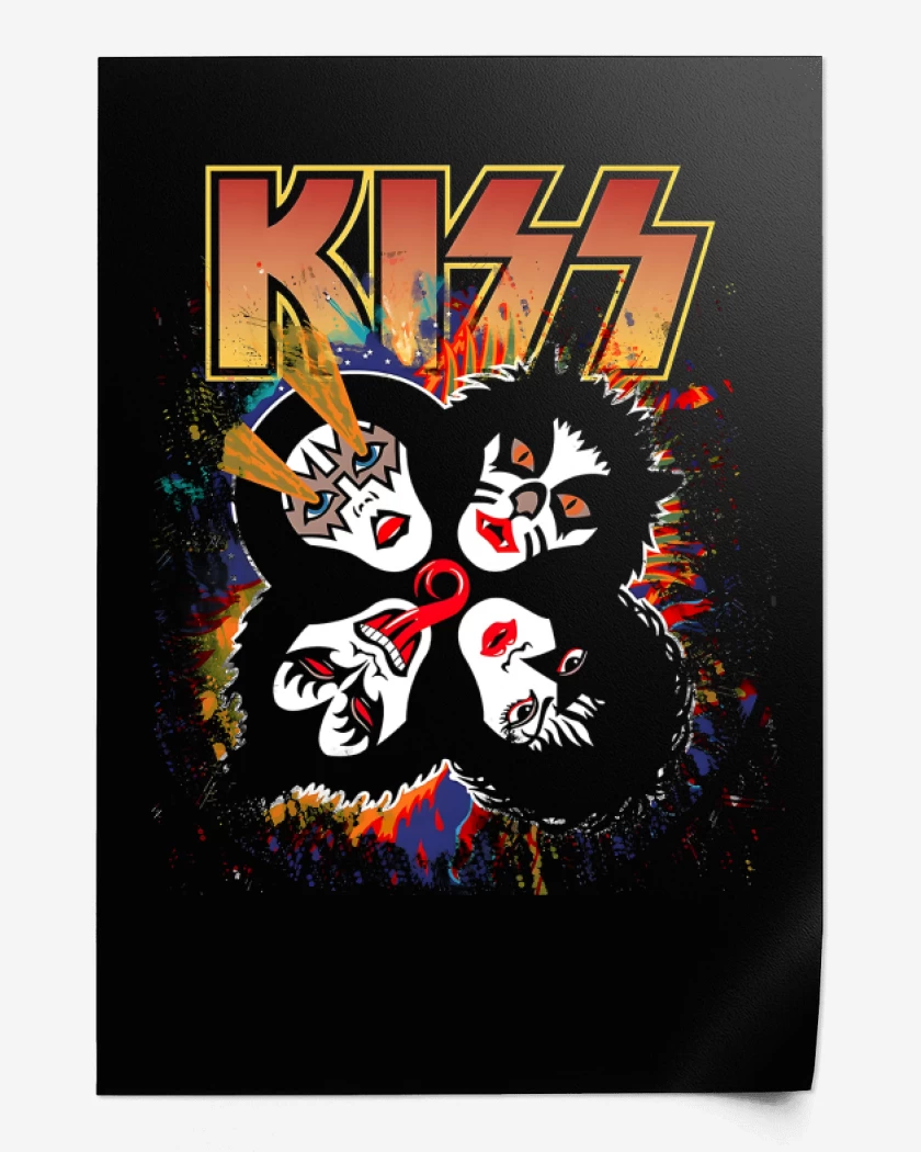Print Negro de Rock and Roll Over