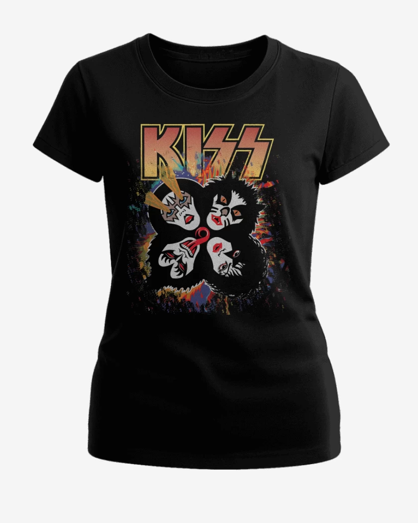 Polera de Mujer Negro de Rock and Roll Over