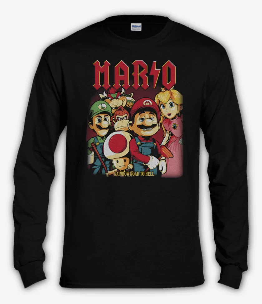 Polera manga larga Negro de Rainbow Road to Hell