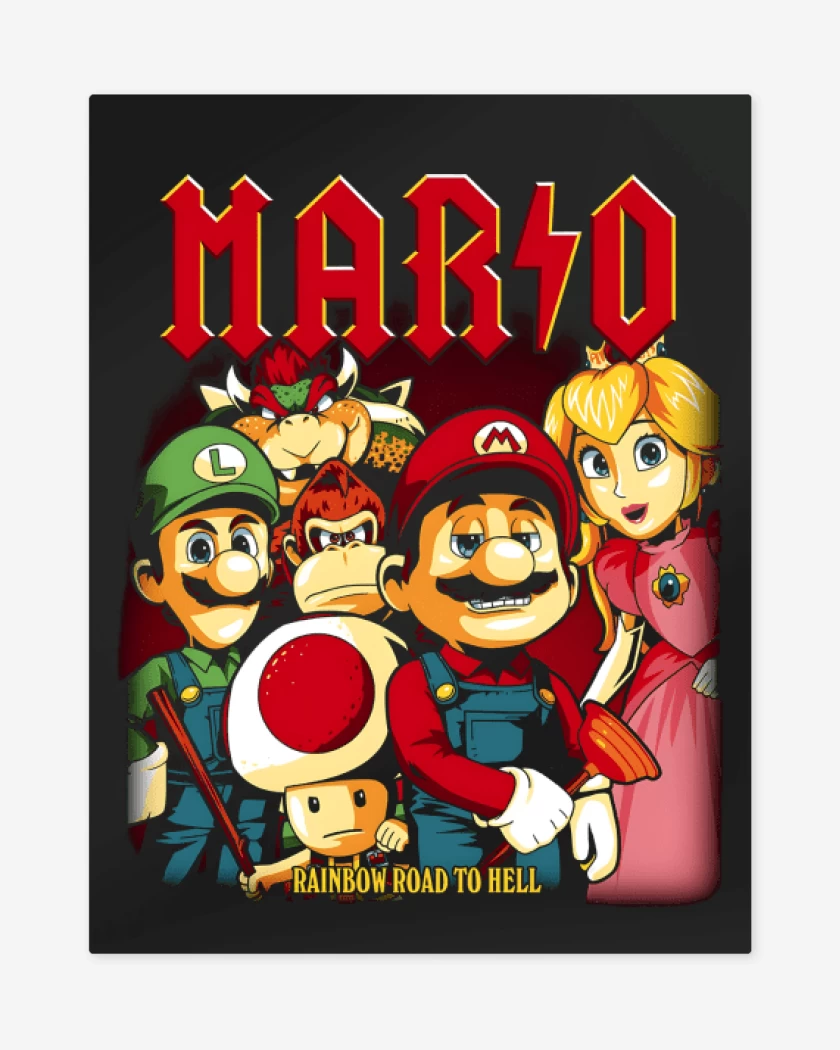 Print metalico Negro de Rainbow Road to Hell