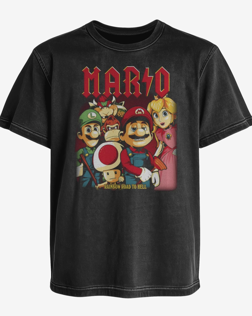 Polera desgastada Negro de Rainbow Road to Hell