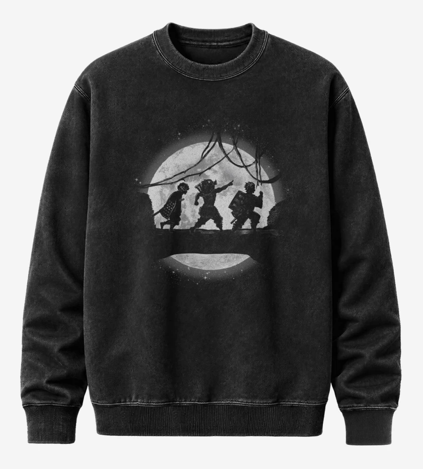 Poleron Polo Acid Wash Negro de Moonlight Slayers