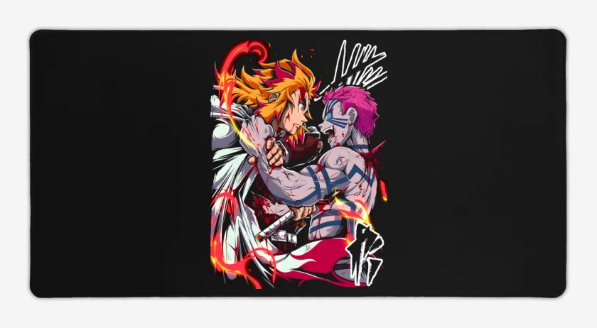 Mouse pad Gamer Negro de Rengoku vs Akasa