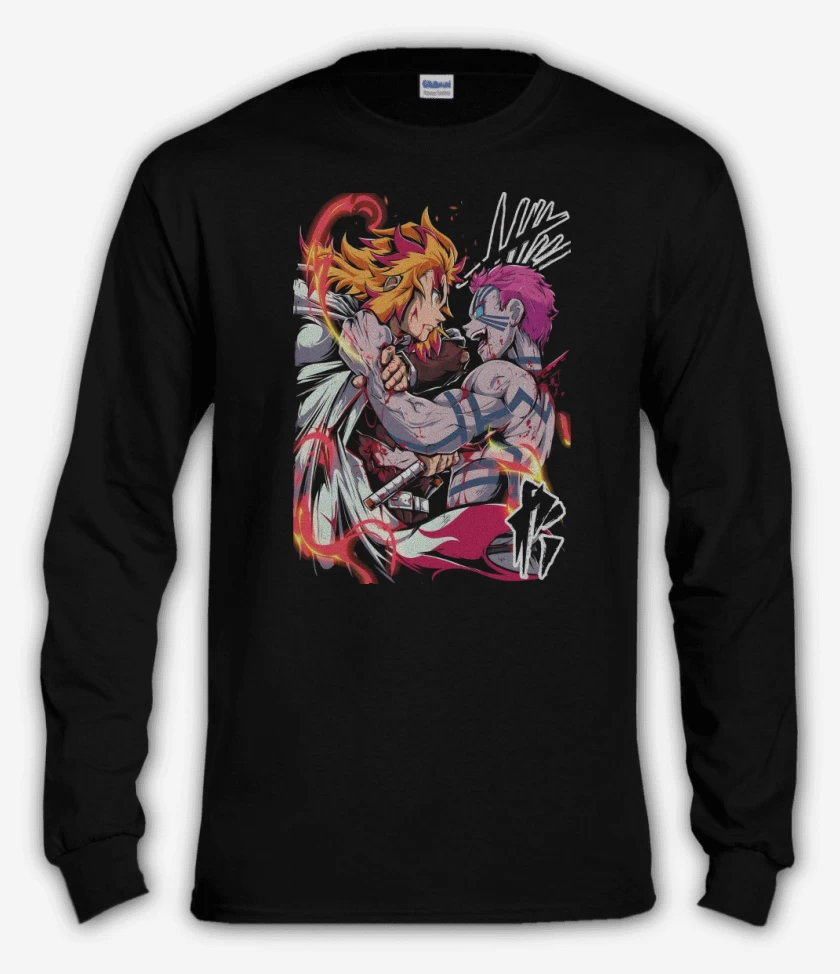 Polera manga larga Negro de Rengoku vs Akasa