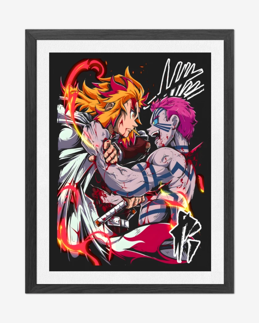 Cuadro decorativo Negro de Rengoku vs Akasa