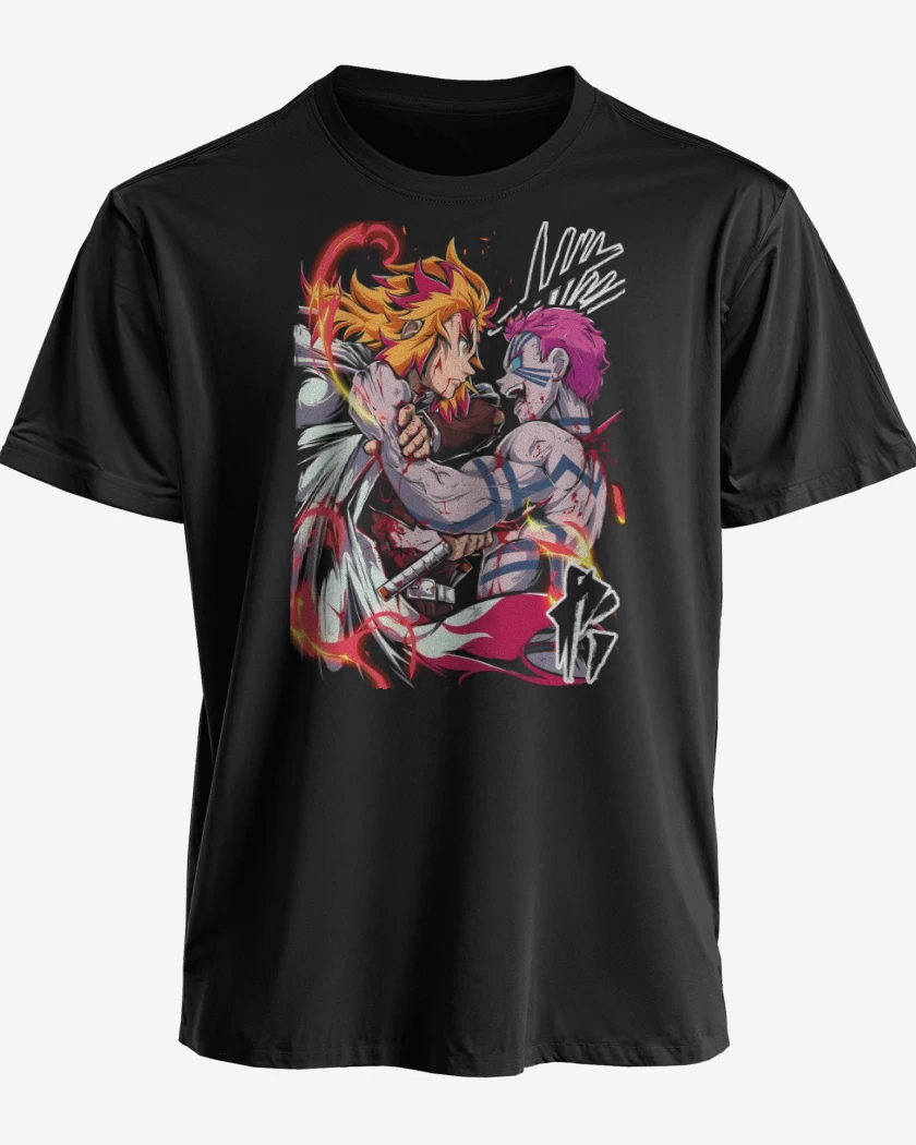 Polera premium Negro de Rengoku vs Akasa