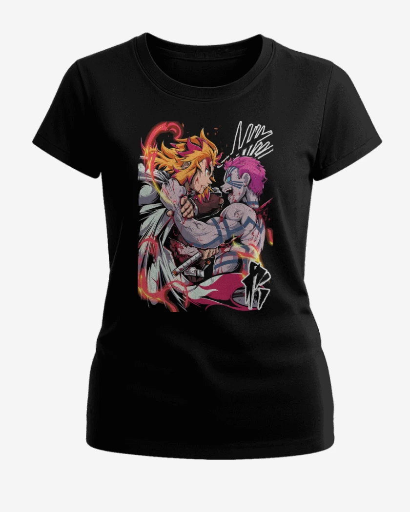 Polera de Mujer Negro de Rengoku vs Akasa