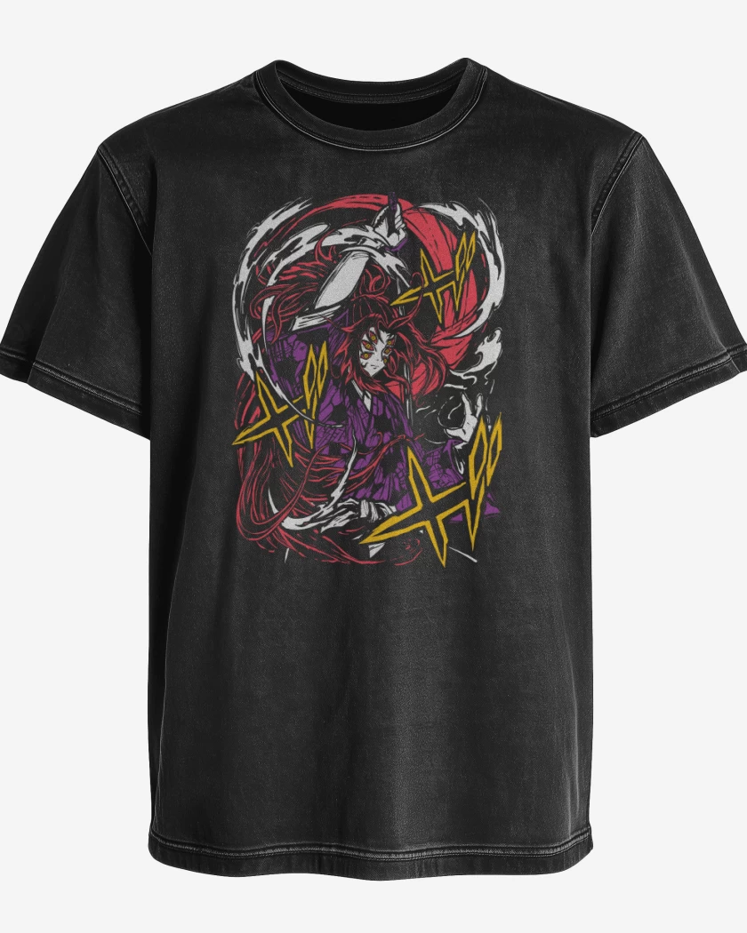 Polera desgastada Negro de Kokushibo 