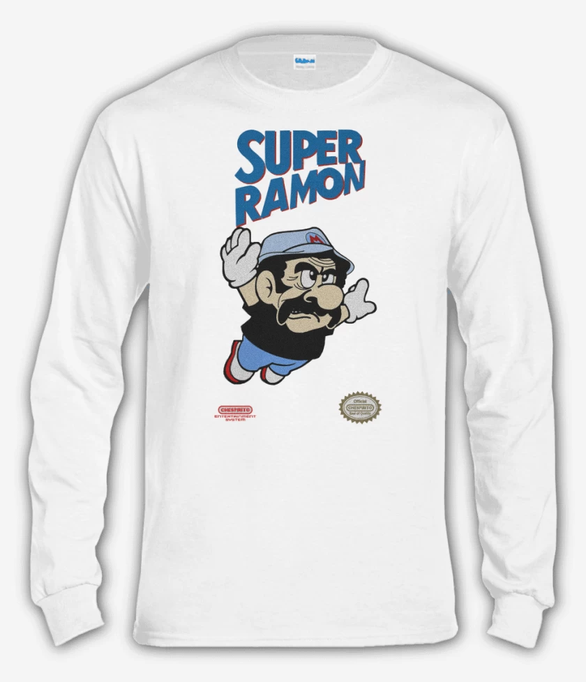 Polera manga larga Blanco de Super Ramon