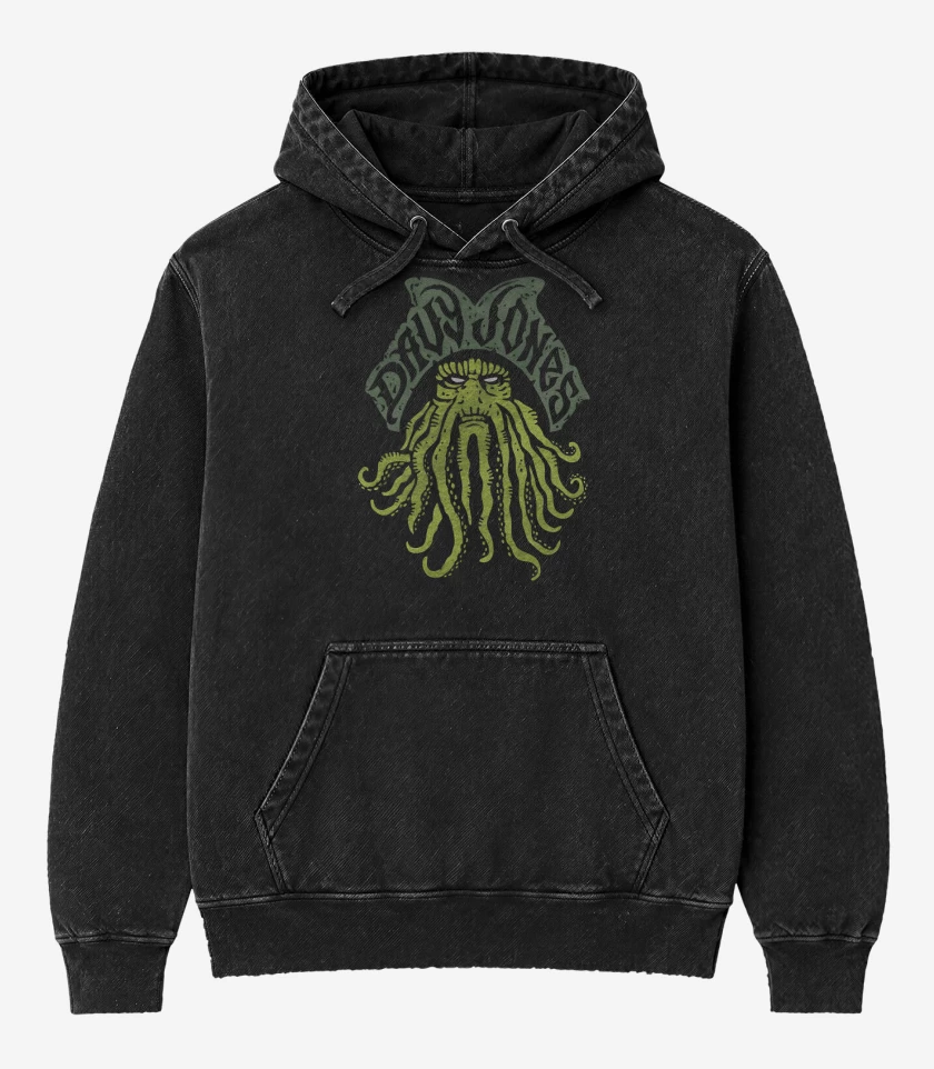 Poleron Canguro Acid Wash Negro de Davy Jones 2