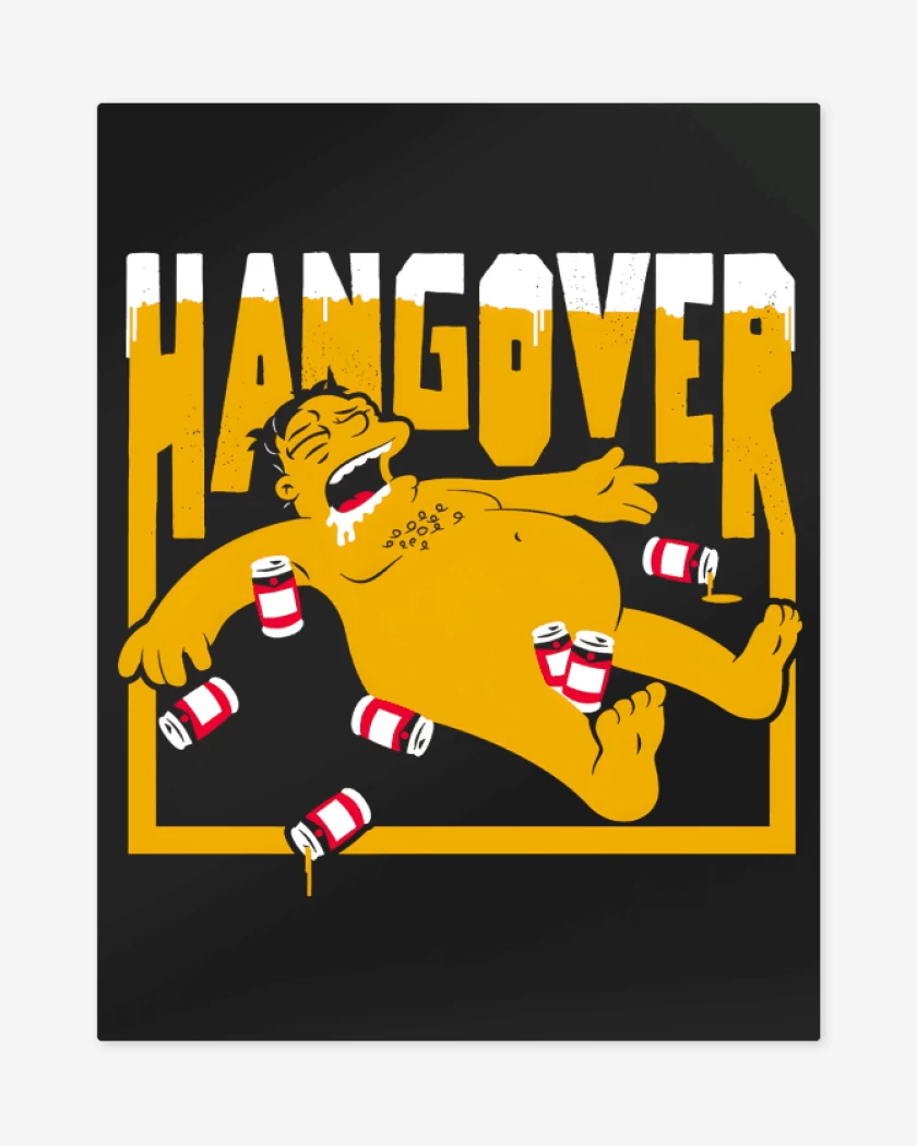 Print metalico Negro de Barney Hangover