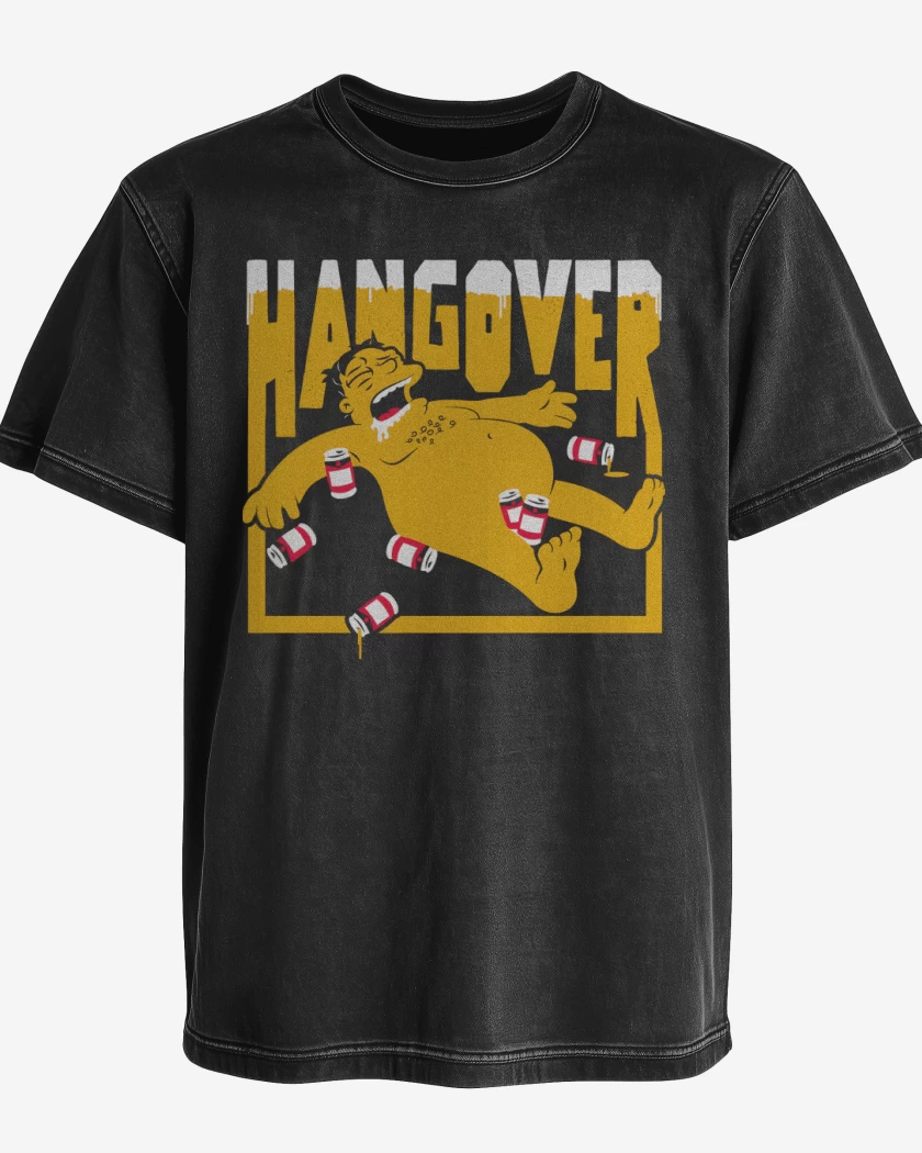 Polera desgastada Negro de Barney Hangover