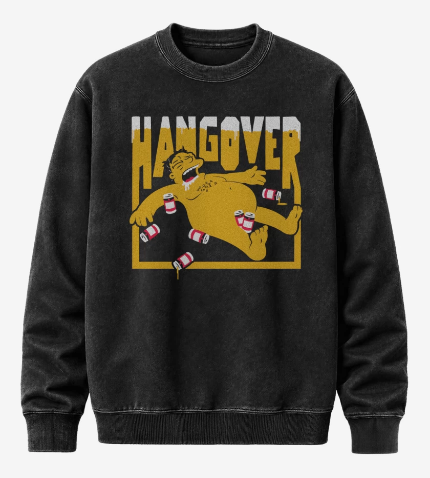 Poleron Polo Acid Wash Negro de Barney Hangover