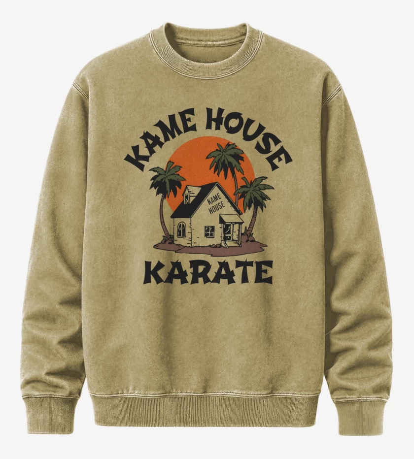 Poleron Polo Acid Wash Beige de Kame House Karate