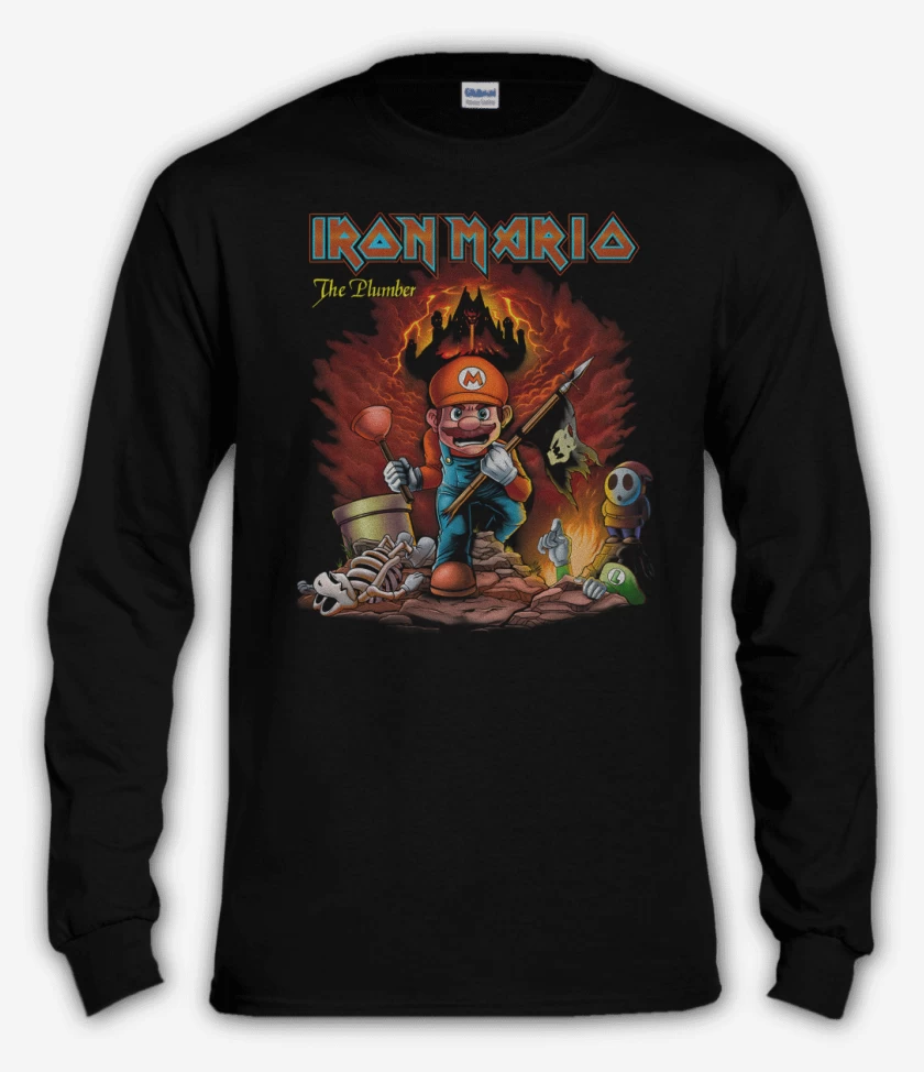 Polera manga larga Negro de Iron Bigote