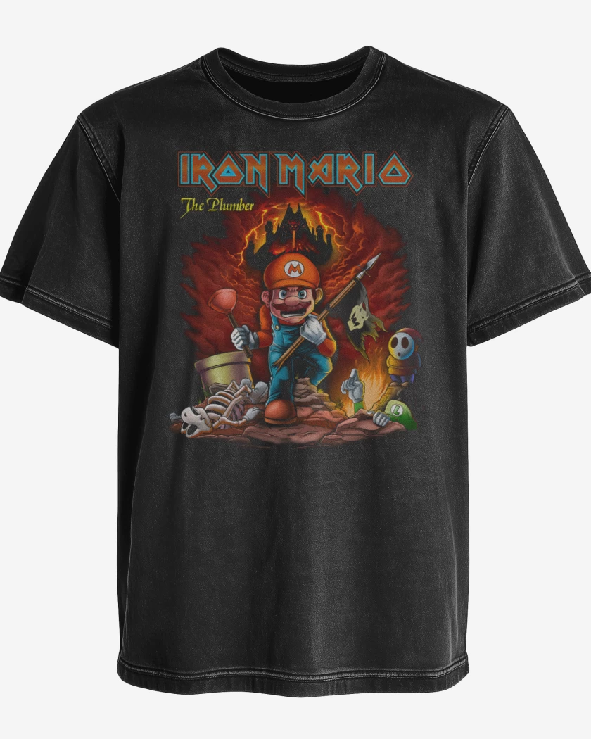 Polera desgastada Iron Bigote
