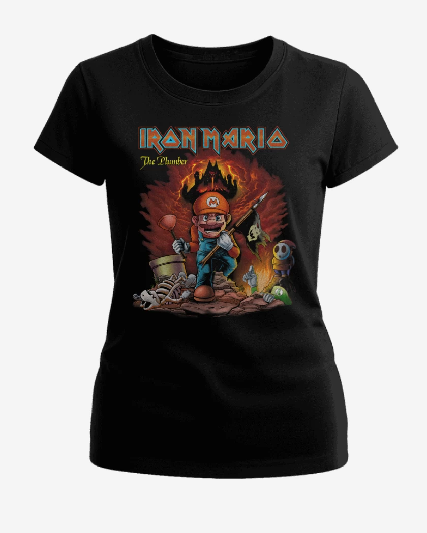 Polera de Mujer Negro de Iron Bigote