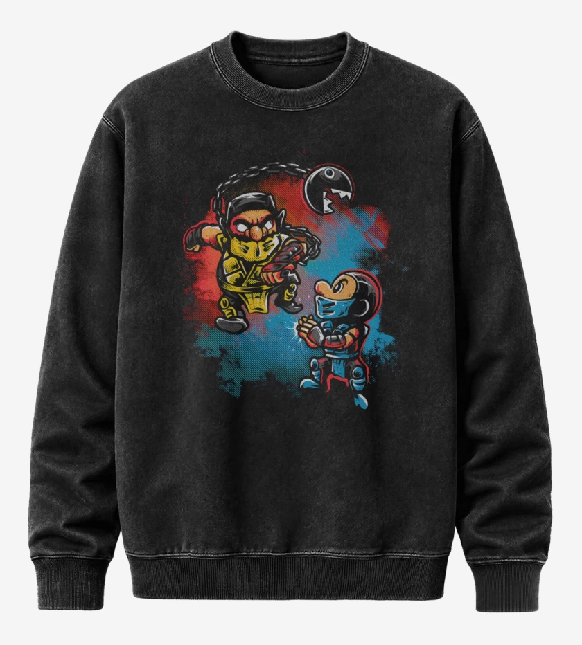 Poleron Polo Acid Wash Negro de Bigote Kombat