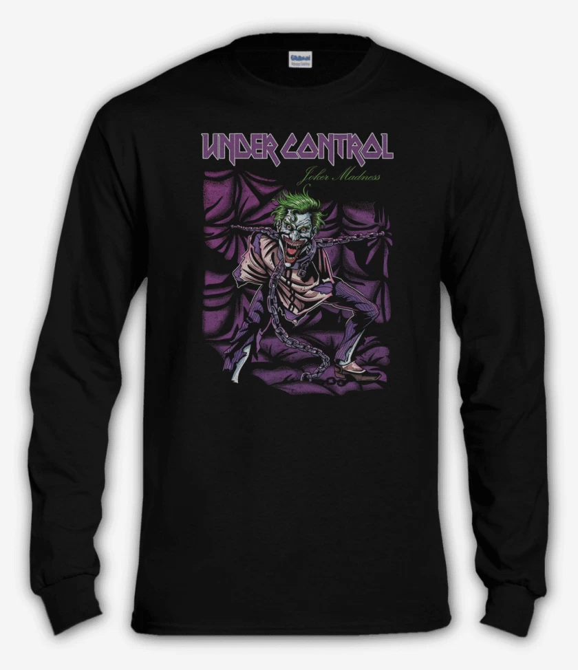 Polera manga larga Negro de Joker Madness