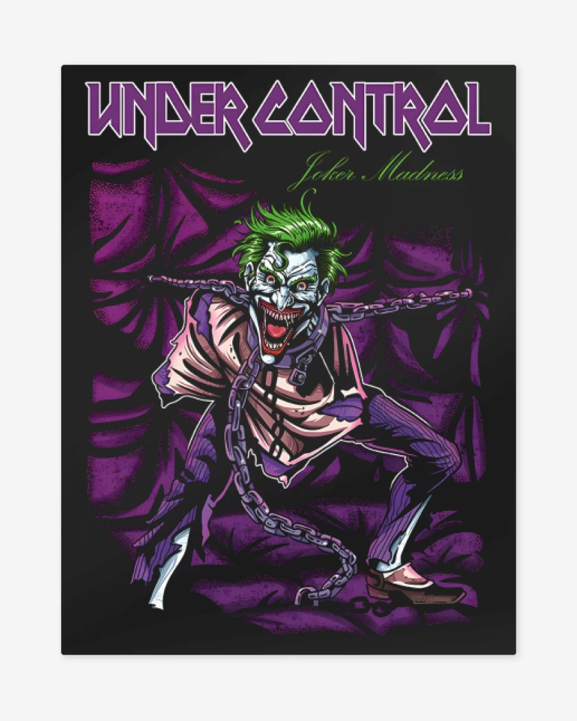 Print metalico Negro de Joker Madness