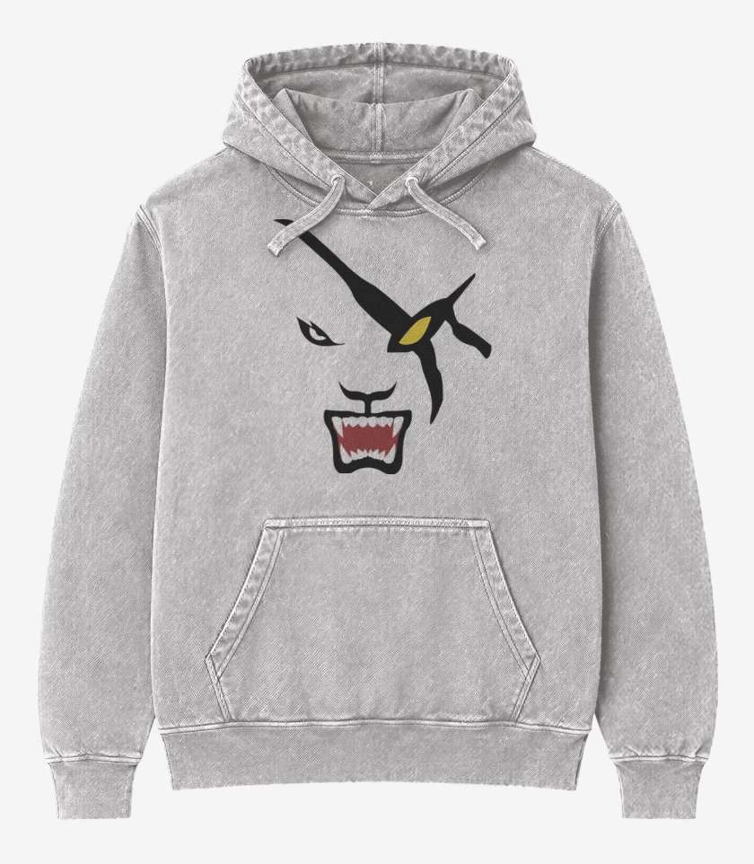 Poleron Canguro Acid Wash Gris Melange de Rengar